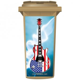 Stars And Stripes Guitar Wheelie Bin Sticker Panel